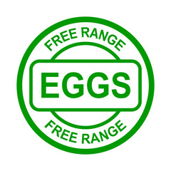 Free range eggs stamp. Free range chicken. Food quality