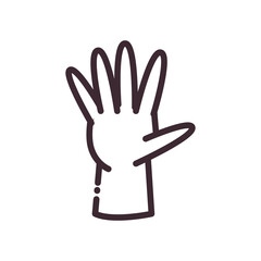 open gesture with hand line style icon vector design