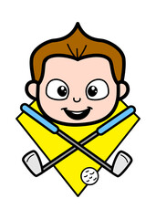 Cartoon Schoolboy Golf Mascot