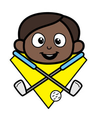 Cartoon Black Girl Golf Mascot