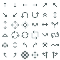 Set of gray arrows. Vector illustration.