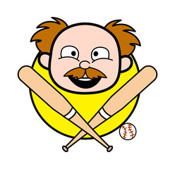 Cartoon Scientist Baseball Mascot