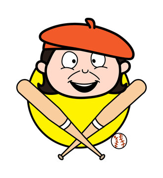 Cartoon Artist Baseball Mascot