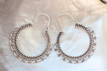 Lovely female Metal earrings in oriental shape