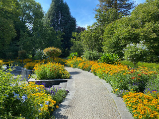 Landscape of the Fountain Arena or Brunnenarena (Flower Island Mainau on the Lake Constance or Die...