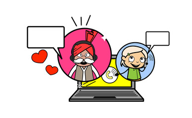 Cartoon Haryanvi Old Man Online Calling
