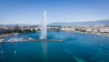 City of Geneva in Switzerland - drone photography