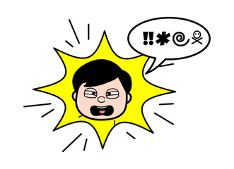Cartoon Groom Shouting and abusing