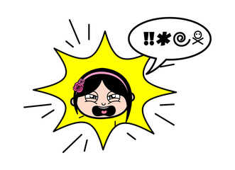 Cartoon Bride Shouting and abusing