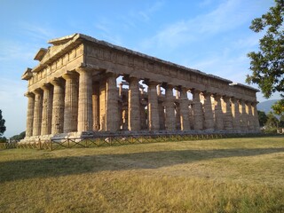 Fototapeta na wymiar Temple of Hera at Paestum in Italy.