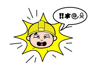 Cartoon Engineer Shouting and abusing
