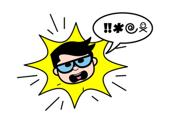 Cartoon Businessman Shouting and abusing