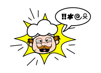 Cartoon Businessman Shouting and abusing