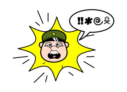 recommend clip art: Cartoon Military Man Shouting and abusing