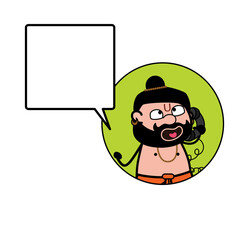 Cartoon Pandit Calling on Cell Phone