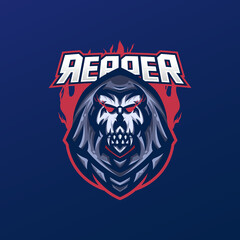 Grim reaper mascot logo