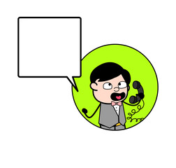 Cartoon Groom Calling on Cell Phone