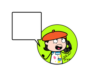 Cartoon Artist Calling on Cell Phone