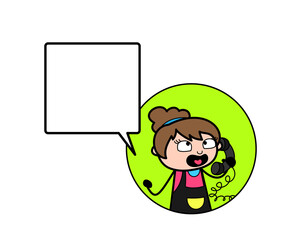 Cartoon Beautician Calling on Cell Phone