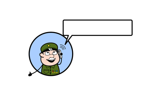 recommend clip art: Cartoon Military Man on Phone