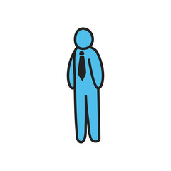 Businessman avatar with necktie line and fill style icon vector design