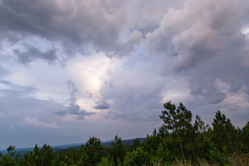 Evening storm clouds in the distance