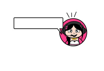 Cartoon Bride with Headphones