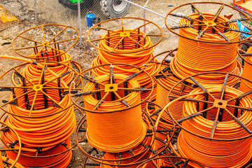 Sppols of Orange Industrial Cable