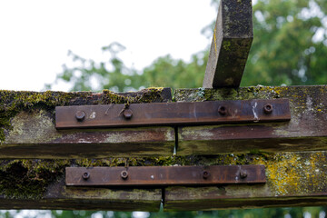 Old wooden construction with moss