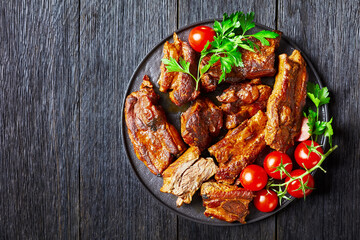 Korean braised pork ribs with red pepper flakes