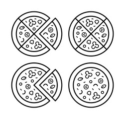 Set of pizza logo. Icon design. Template elements