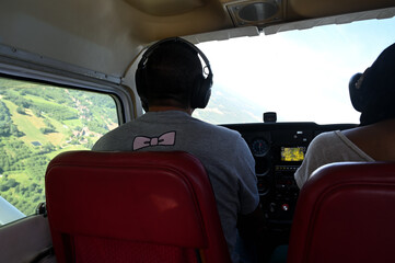 Brives-La-Gaillarde, a man piloting a private plane