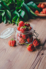 Strawberries in a glass jar