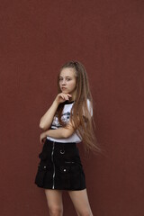 Fototapeta premium young girl thinking about you
