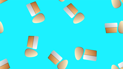 Makeup beauty care red seamless pattern with flat line icons. Cosmetics illustrations of lipstick, mascara powder