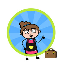 Happy Cartoon Beautician Presenting