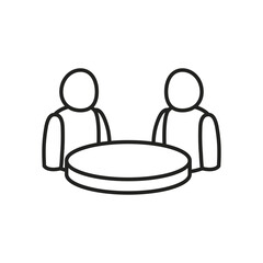 Avatars at table line style icon vector design