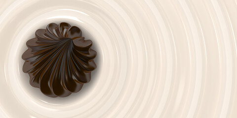 Candy chocolate and cream,  render. 3D rendering