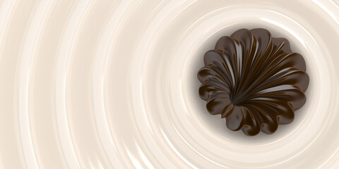 Candy chocolate and cream,  render. 3D rendering