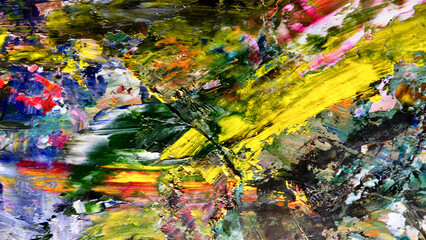 Colorful abstract background wallpaper. Modern motif visual art.  Mixtures of oil paint. Trendy...
