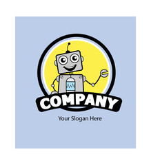 Cartoon Robot as Company Logo