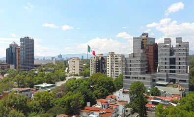 Fototapeta premium Bandera de México Campo Marte