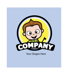 Cartoon Schoolboy as Company Logo