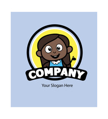 Cartoon Black Girl as Company Logo