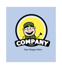 Cartoon Military Man as Company Logo