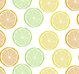 seamless pattern with lemons and limes