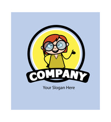 Cartoon Teacher as Company Logo