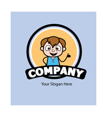 Cartoon Teen Boy as Company Logo