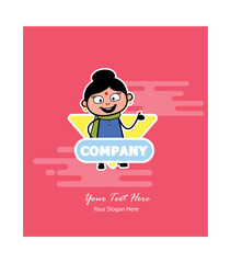 Cartoon Indian Lady in Company Brochure
