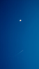 Plane watching the moon